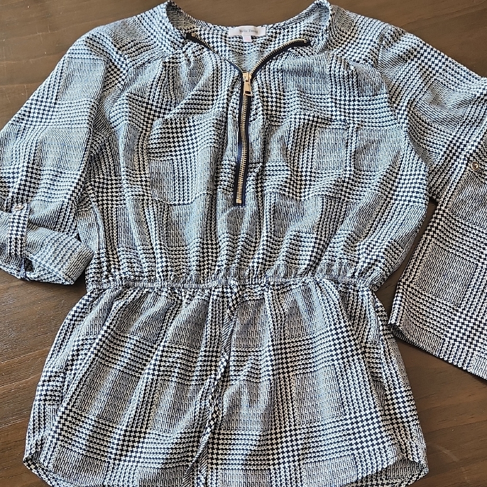3 for 30$/ Stella Tweed Black and White Checkered Blouse
